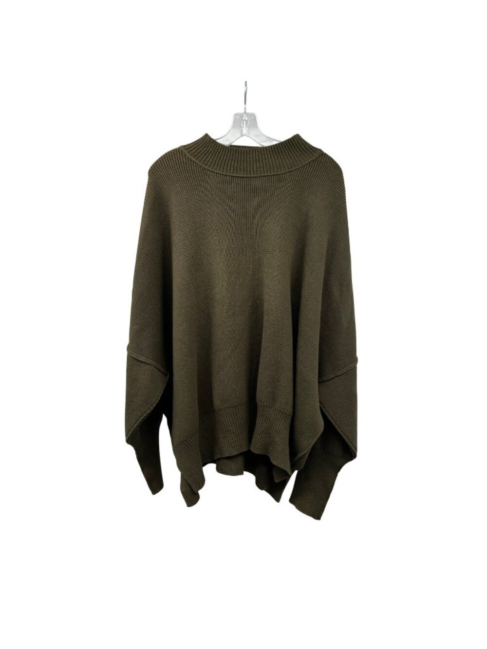 Zenana Womens Tight Knit Sweater Long Dolman Sleeve Green Size Large